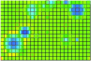 a heatmap display of plate reader data for a Halo experiment