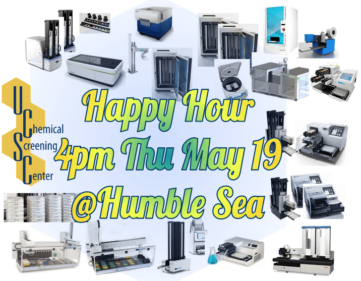 flyer showing equipment, CSC logo, and happy hour details
