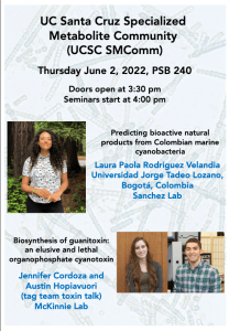 a flyer for Laura's talk on cyanobacterial natural products