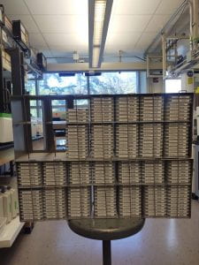 a photo of our ChemDiv library, 200 plates